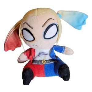 Harley Quinn Plush Big Headed Doll Toy Pink Blue And Blonde Hair 5” Small 2016